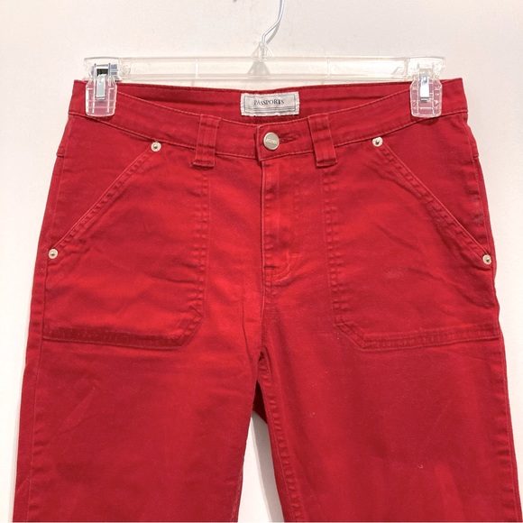 Passports Women’s Red Bermuda Jean Shorts Denim Jorts - Picture 2 of 9